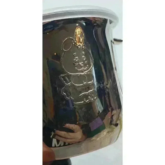 Vintage Angel Bunny SilverPlate Baby Cup Lid & Spoon Set NIB Mattel X Leonard - Picture 3 of 9